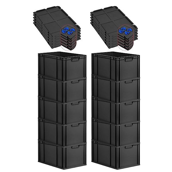 PROREGAL SparSet 10x Eurobox Nextgen Grip Mit Auflagedeckel Und Blauen Vers günstig online kaufen