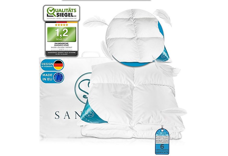 Sandaro Home Daunenbettdecke 135x200 cm, 1100 gr, Natur-Daunen Ganzjahresde günstig online kaufen