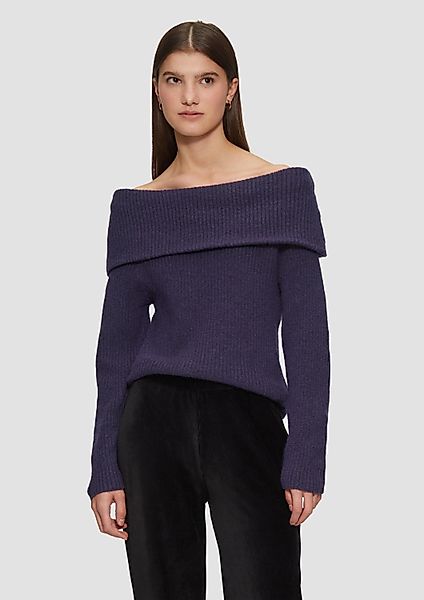QS Longpullover Strickpullover Rippstrickpullover mit Offshoulder-Ausschnit günstig online kaufen
