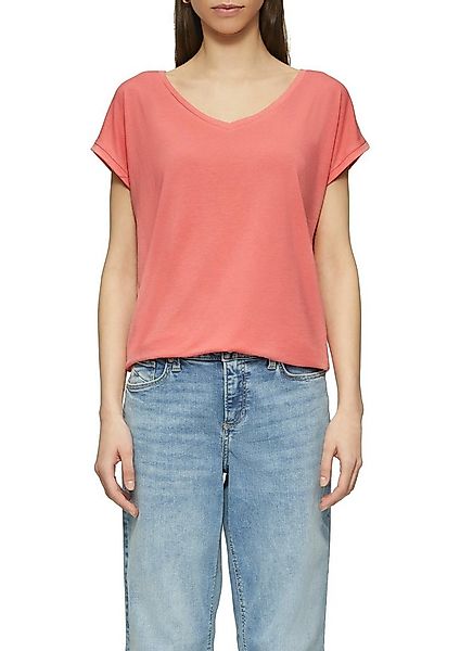 QS T-Shirt mit V-Ausschnitt günstig online kaufen
