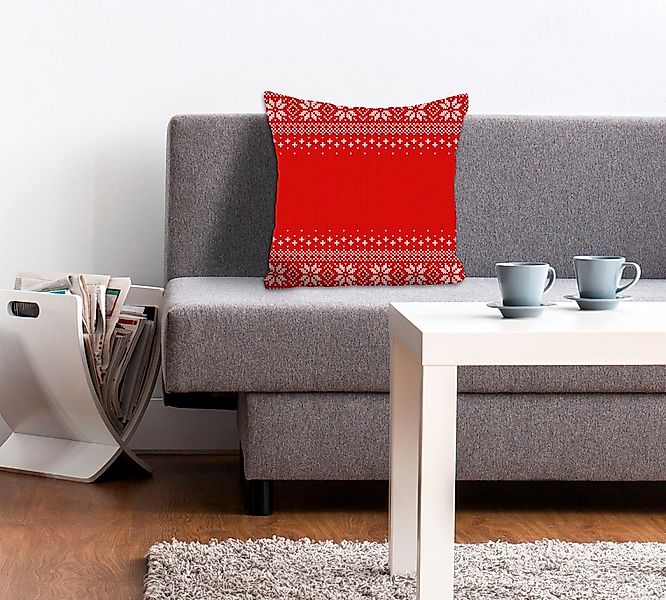 queence Dekokissen "Tabea" Kissenhülle,Weihnachten,Rot,Festlich,Weihnachtsm günstig online kaufen