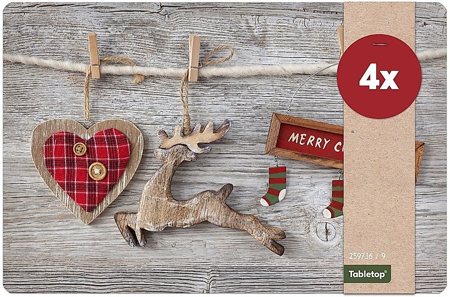 matches21 HOME & HOBBY Platzset Abwaschbare Tischsets 4er Set Weihnachten M günstig online kaufen