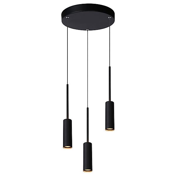 LED Pendelleuchte Tubule in Schwarz 3x7W 1932lm 2700K günstig online kaufen
