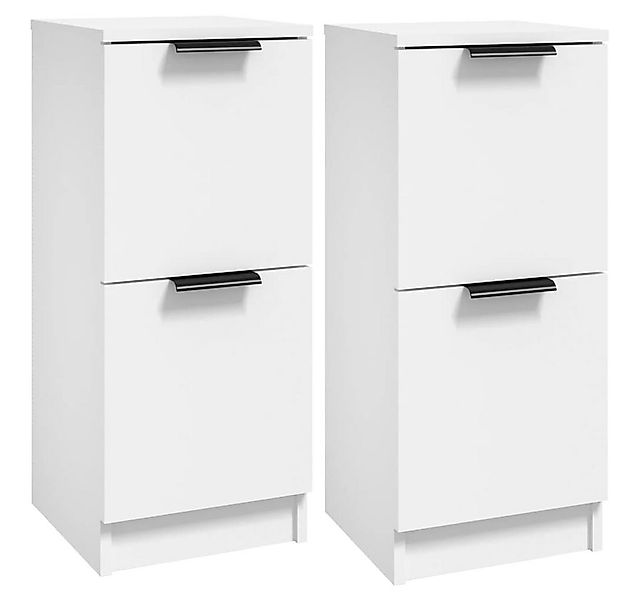 vidaXL Sideboard Sideboards 2 Stk. Weiß 30x30x70 cm Holzwerkstoff (2 St) günstig online kaufen
