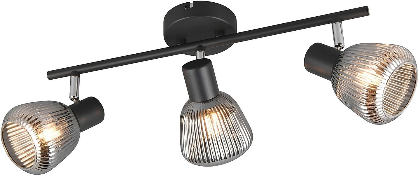 TRIO Leuchten Deckenstrahler TARIFA, 3-flammiger Deckenspot mit Glasschirm, günstig online kaufen
