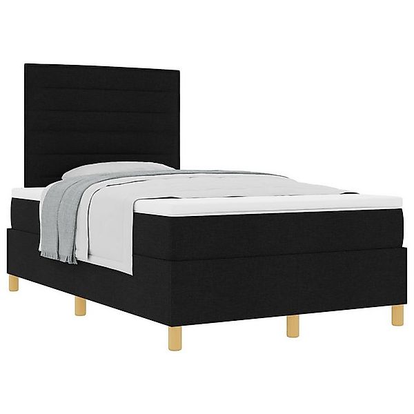 vidaXL Bett Boxspringbett mit Matratze Schwarz 120 x 200 cm Stoff (1-tlg) günstig online kaufen