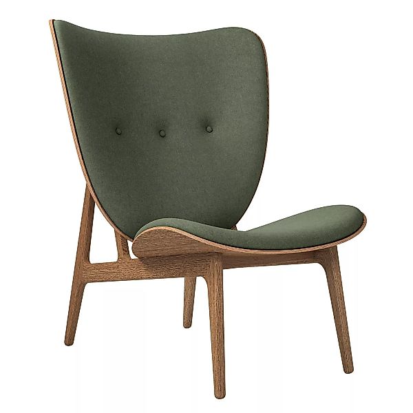 NORR 11 - Elephant Lounge Sessel Gestell geräucherte Eiche - waldgrün/Sitzf günstig online kaufen