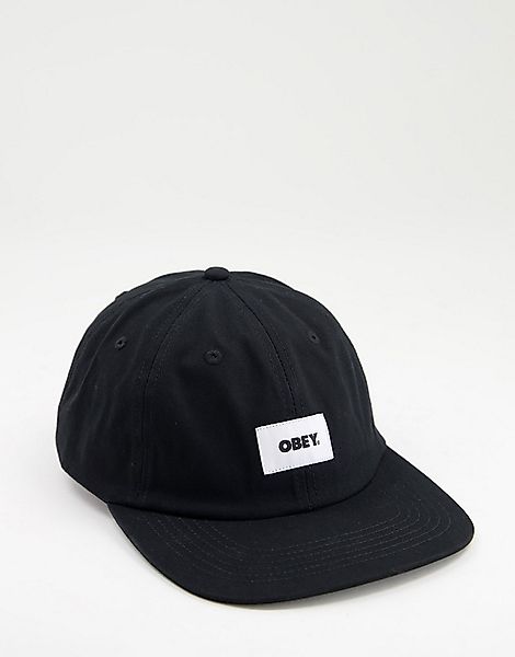 Obey – Kappe in Schwarz mit 6 Bahnen und auffälligem Logo günstig online kaufen