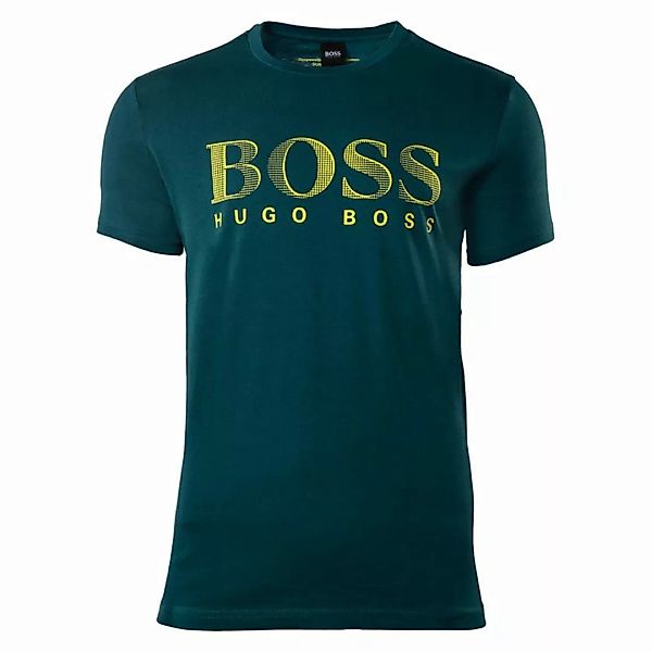 HUGO BOSS Herren T-Shirt kurzarm - T-Shirt RN, Rundhals, großer Logodruck, günstig online kaufen