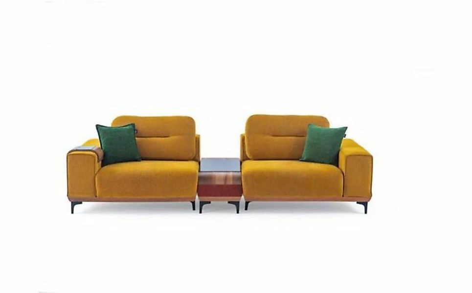 JVmoebel 3-Sitzer Gelber Dreisitzer 3-Sitzer Sofa Luxus Wohnzimmer Couchen günstig online kaufen