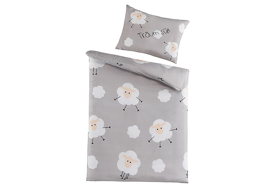 Holiday Heimtex Babybettwäsche TRÄUM SÜSS, 100 x 135 cm, Grau, Weiß, Schwar günstig online kaufen