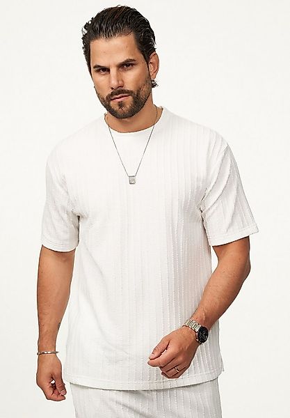 CARISMA T-Shirt mit Strickstruktur & Rundhals für Herren Kurzarm Shirt mit günstig online kaufen