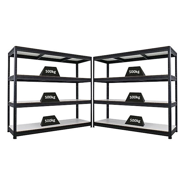 PROREGAL Mega Deal 2x Schwerlastregal Dino HxBxT 180x200x60cm 4 Melamin-Ebe günstig online kaufen