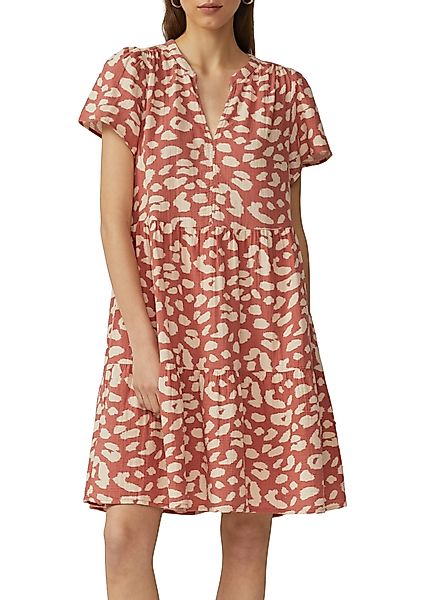QS Volantkleid aus reiner Baumwolle, kurzarm, günstig online kaufen