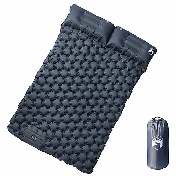 vidaXL Luftbett Doppel-Isomatte mit Kissen Selbstaufblasend Grau Camping Ou günstig online kaufen