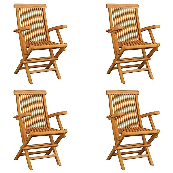 vidaXL Klappbare Gartenstühle 4 Stk Massivholz Teak 3065528 günstig online kaufen