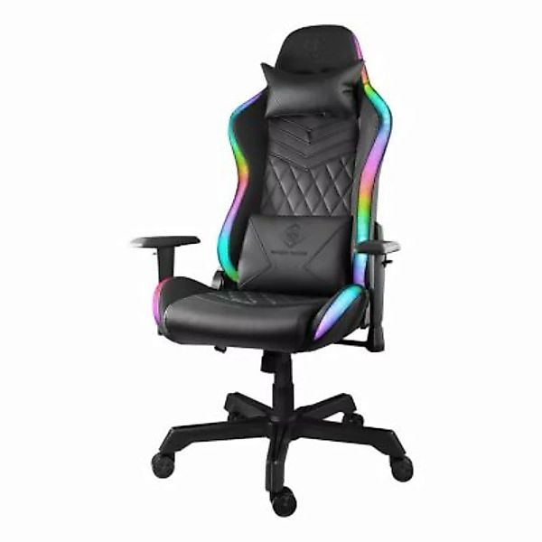 Deltaco Gaming Stuhl (RGB Beleuchtung, Kunstleder, Nackenkissen, Ergonomisc günstig online kaufen