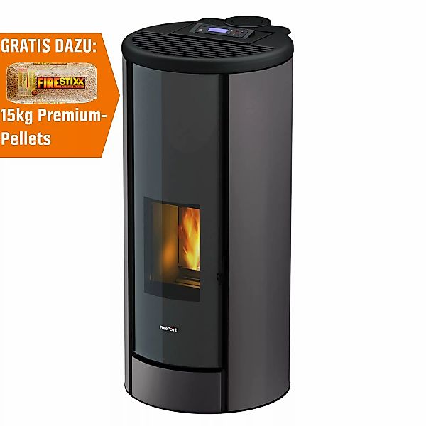 Freepoint Pelletofen Breeze Stahl Titan 9,1 kW mit Automatik günstig online kaufen