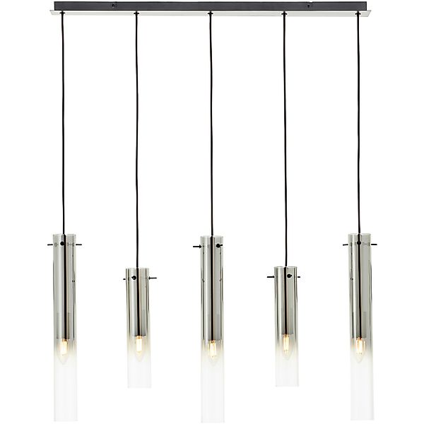 Brilliant Pendelleuchte Glasini 5-flammig Schwarz Matt 119 cm x 95 cm günstig online kaufen