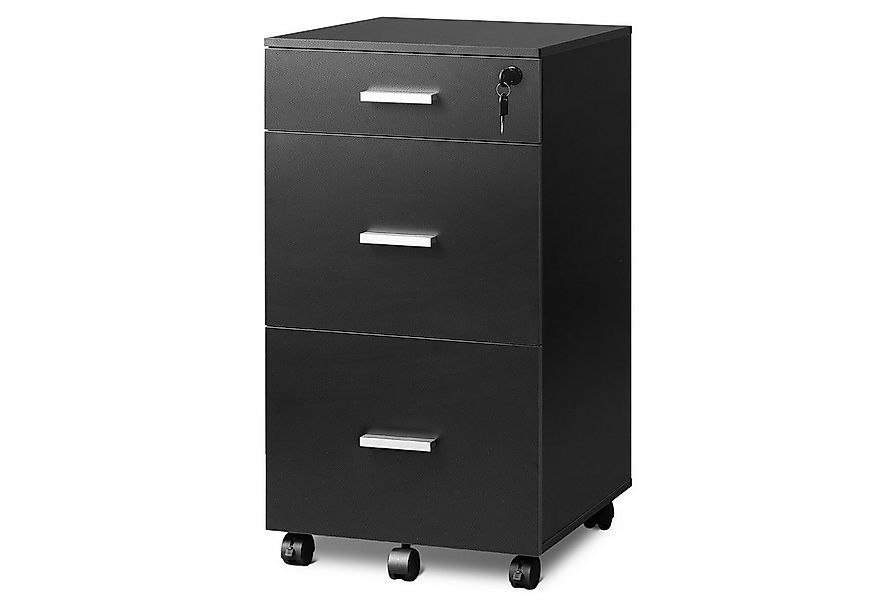 DEVAISE Rollcontainer mit 3 Schubladen abschließbar, Bürocontainer auf Roll günstig online kaufen