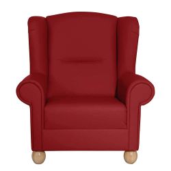 Polstersessel Kunstleder mit Armlehnen Rot günstig online kaufen