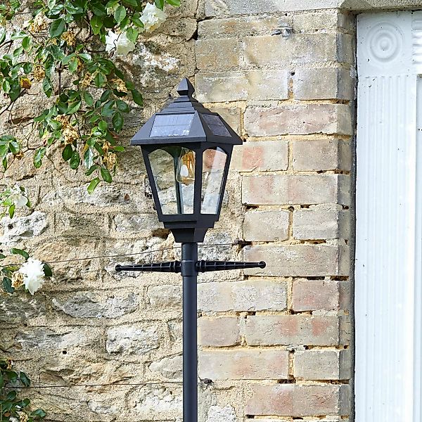 LED-Solar-Außenleuchte Victoriana 365, schwarz, 206 cm, IP44 günstig online kaufen