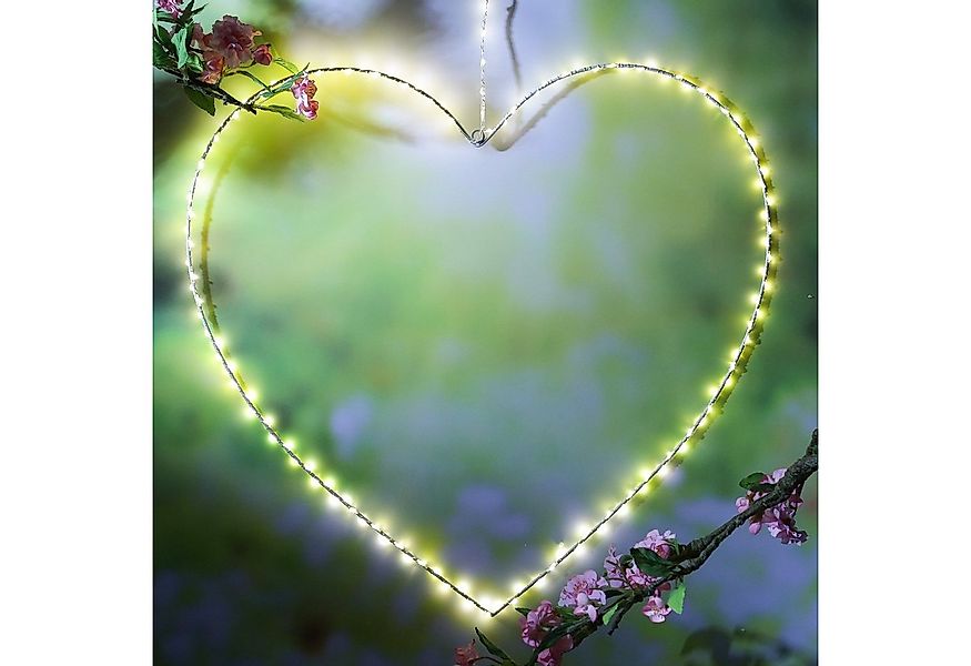 MARELIDA LED Dekolicht LED Herz Metallherz Drahtherz 160LED Leuchtherz 60cm günstig online kaufen