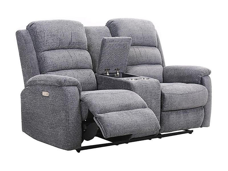 Relaxsofa elektrisch 2-Sitzer - Stoff - Grau - NEVERS günstig online kaufen