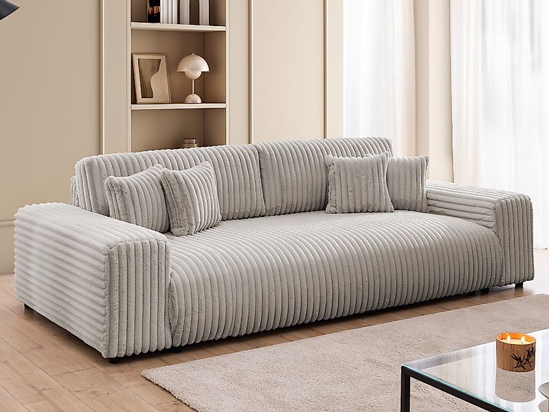 S-Style Möbel Schlafsofa Mollis mit Bettkasten aus Plüschcord mit hohem Sit günstig online kaufen