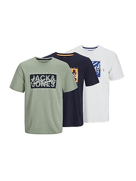 Jack & Jones T-Shirt JACK & JONES Male T-Shirt 3er-Pack Logo Rundhals T-Shi günstig online kaufen