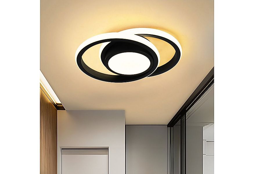 JDONG LED Deckenleuchte Schwarz 30/32cm Deckenlampe 4000K 2000LM Neutralwei günstig online kaufen