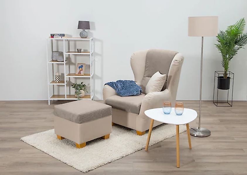 Home affaire Ohrensessel »Oliver«, Ohrensess,mit Hocker,Zierkissen,Klassisc günstig online kaufen