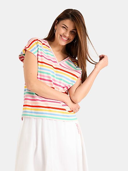 Lieblingsstück T-Shirt "HeleneL" mit V-Ausschnitt, Ärmeldetails günstig online kaufen