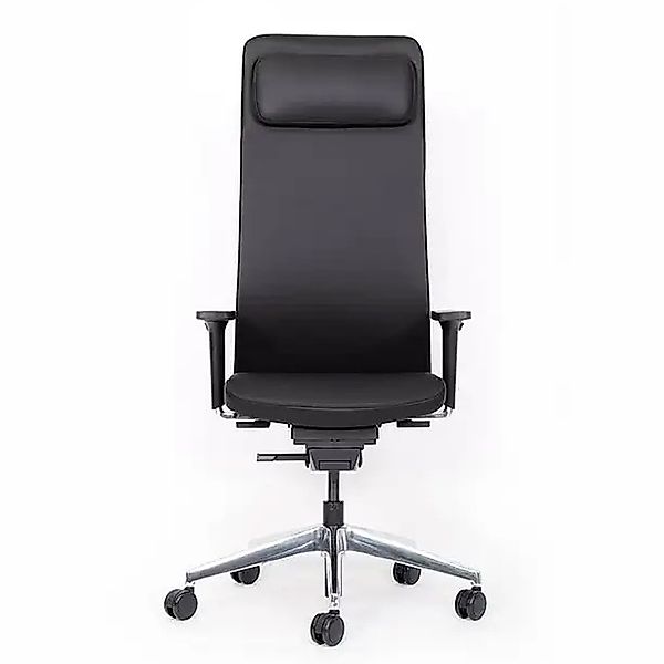 Lento agilis matrix Bürostuhl MT14 hoch mit Kopfstütze - Echtleder - Fußkre günstig online kaufen