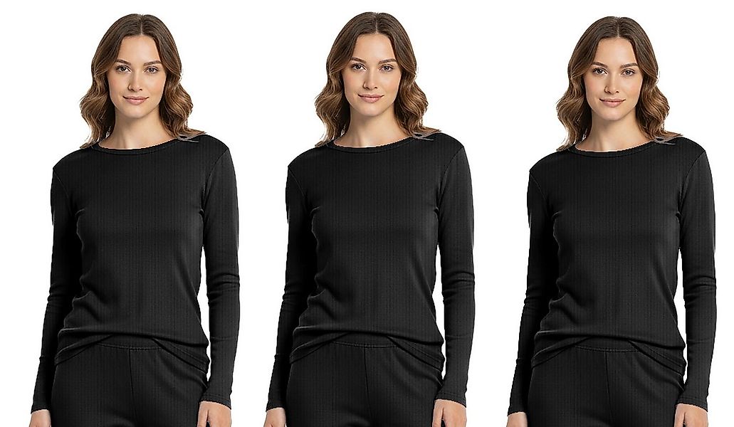 HEAT BOOSTER Thermounterhemd 3 x Damen Unterhemd Thermo Langarm Shirt HEAT günstig online kaufen