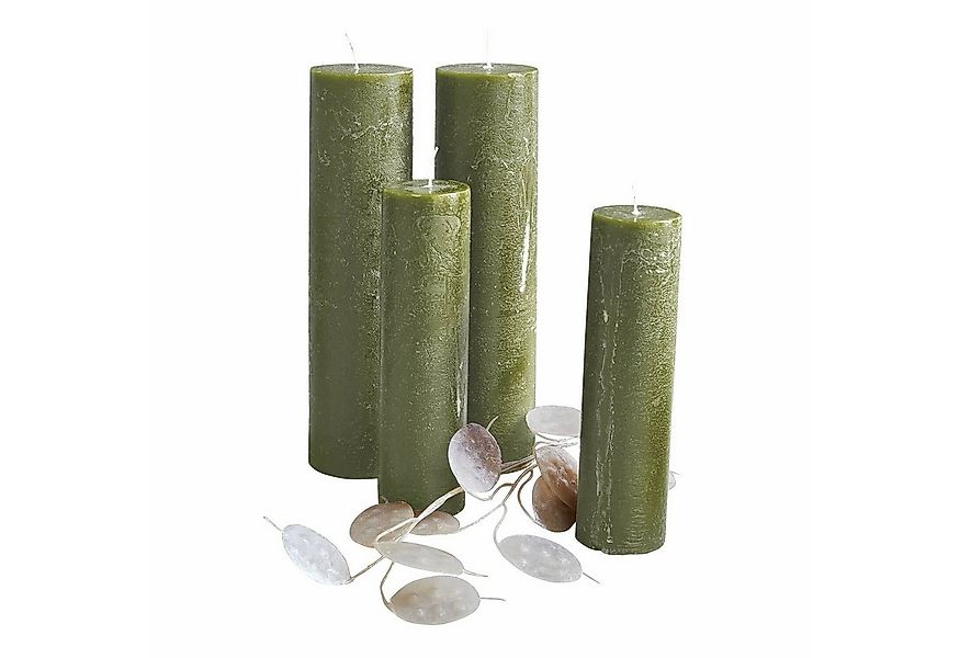 Mirabeau Stumpenkerze Kerze 4er Set Avinal grün (4er Set, 4er Set), none günstig online kaufen