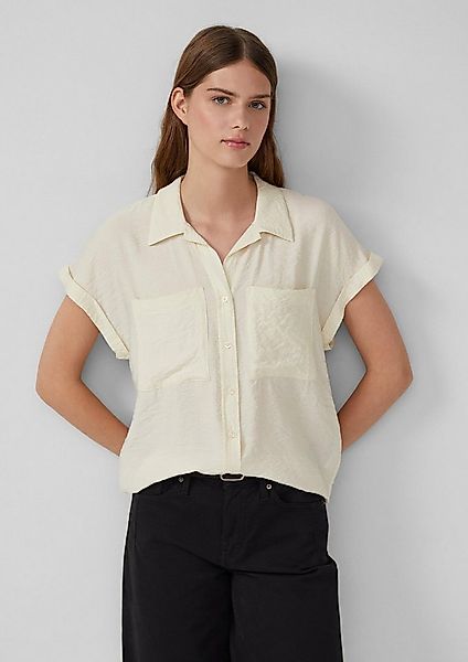 s.Oliver Kurzarmbluse Bluse Bluse aus strukturiertem Viskosemix mit aufgese günstig online kaufen