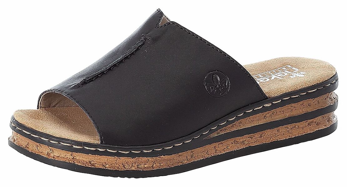 Rieker Pantolette, Plateau, Sommerschuh, Schlappen in klassischer Optik günstig online kaufen