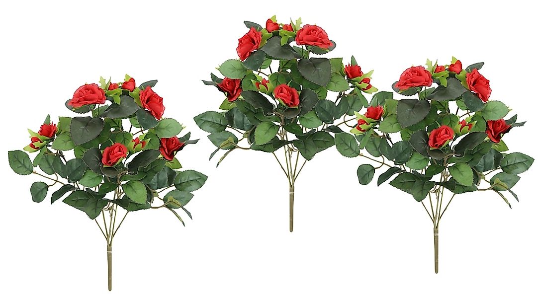 I.GE.A. Kunstblume "Künstlicher Rosenbusch", Kunstrose Blume Strauß Bouquet günstig online kaufen
