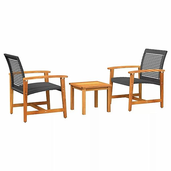 vidaXL Sofaelement 3-tlg. Bistro-Set Schwarz Poly günstig online kaufen