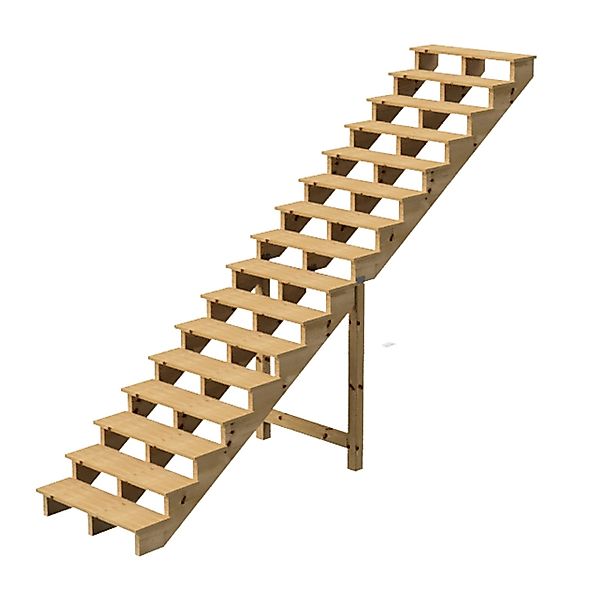 Vinuovo Außentreppe Holz 16 Stufen 80cm ohne Setzstufen günstig online kaufen