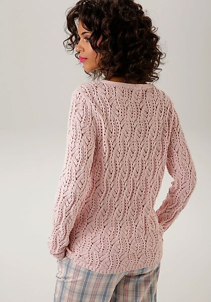 Aniston CASUAL Strickpullover, mit trendigem Ajour-Muster günstig online kaufen