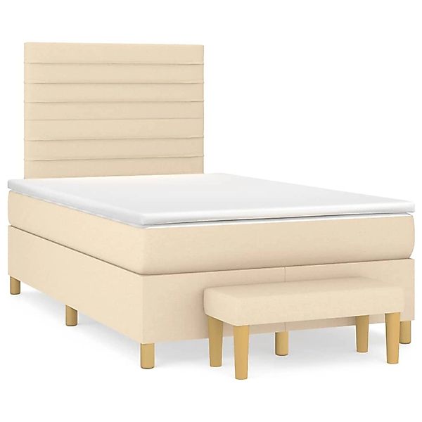 vidaXL Boxspringbett mit Matratze Creme 120x200 cm Stoff1358450 günstig online kaufen
