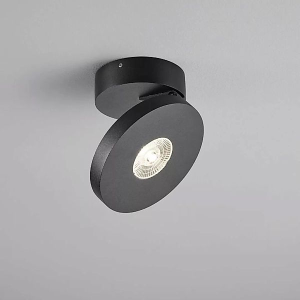 LED Deckenaufbaustrahler Goto in Schwarz-matt und Transparent 7W 580lm IP54 günstig online kaufen