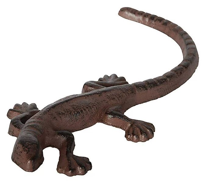 Dekofigur Eidechse Echse Gecko Gusseisen Braun Antik-Stil 24cm günstig online kaufen