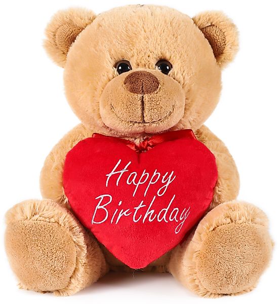 BRUBAKER Kuscheltier Teddy Plüschbär mit Happy günstig online kaufen