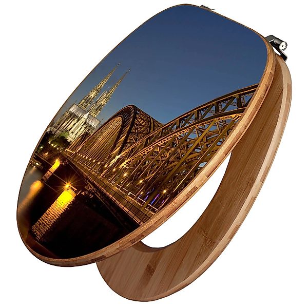 Banjado Design WC Sitz Bambus Toilettendeckel Toilettensitz Bambus Holz Klo günstig online kaufen