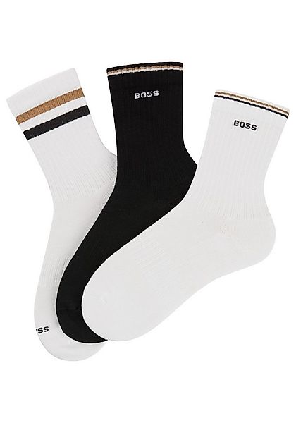 BOSS Socken 3P QS Rib Iconic VB (3-Paar) mit rippen und sportiven Streifen günstig online kaufen