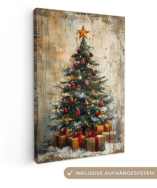 OneMillionCanvasses® Leinwandbild Weihnachtsbaum - Vintage - günstig online kaufen