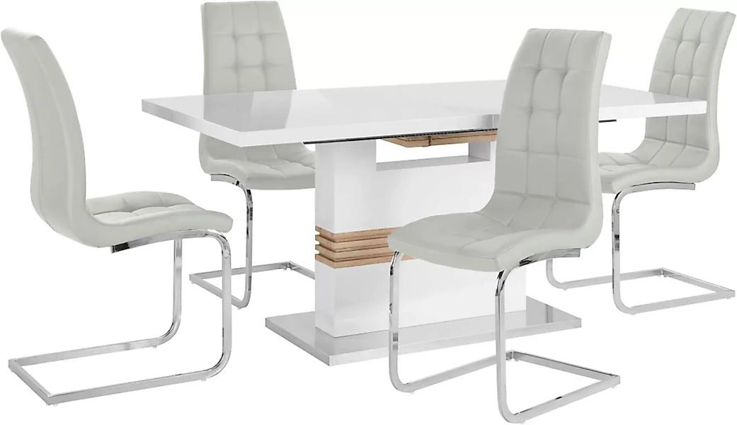 INOSIGN Essgruppe »Perez/Lola«, (Set, 5 tlg.), mit 4 Stühlen, Tisch auszieh günstig online kaufen